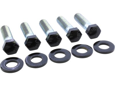 Sprocket/Pulley Screw Kit 5 Hex Head Screws, 5 Washers Gloss Black Powder Coated