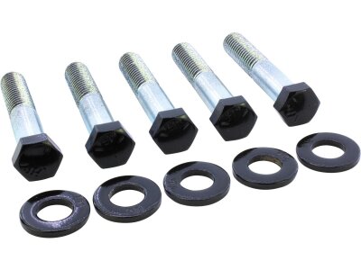 Sprocket/Pulley Screw Kit 5 Hex Head Screws, 5 Washers Gloss Black Powder Coated