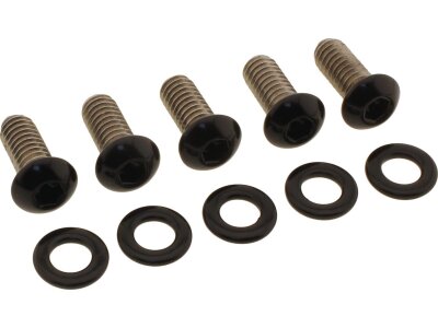Derby Cover Screw Kits Gloss Black Powder Coated