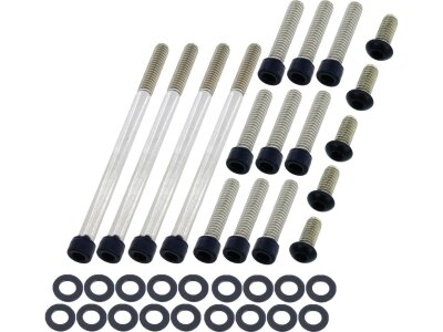 Primary Cover Screw Kit For Dyna, Softail, Touring Satin Black Powder Coated