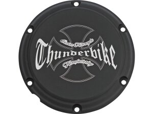 "Thunderbike" Clutch Cover 6-hole, with Thunderbike Logo Bi-Color Anodized