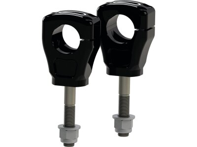 2" Straight Riser Non-Drilled, 1 1/4" Clamp Diameter Black