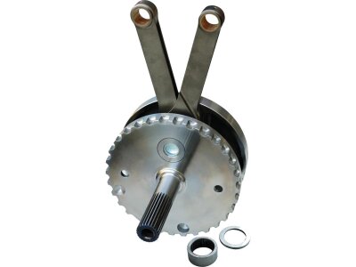 Crankshaft Flywheel Assembly for Twin Cam A Engines 4.375” stock stroke, 3.750 bore 96 cui, 3.875 bore 103 cui, 24 Spline Shaft 1584 ccm (96 cui) 1690 ccm (103 cui)