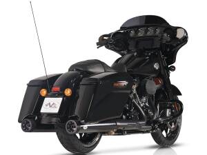 Double Slip-On Muffler Set Endcap Double Ring Chrome