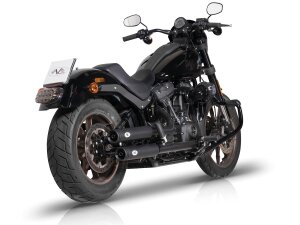 Double Slip-On Muffler Set Endcap Double Ring Black Ceramic Coated