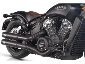 Double Slip-On Muffler Set Endcap Revolver Black Ceramic...