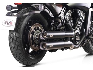 Double Slip-On Muffler Set Endcap Revolver Black Ceramic Coated