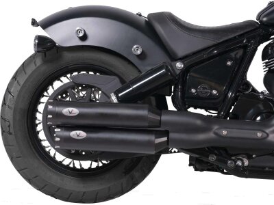 Double Slip-On Muffler Set Endcap Revolver Chrome