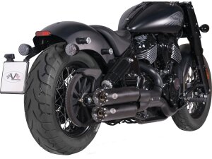 Double Slip-On Muffler Set Endcap Revolver Chrome