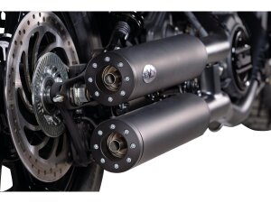 Double Slip-On Muffler Set Endcap Chubby Black Ceramic Coated