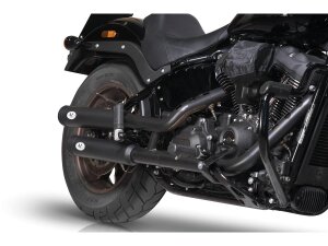 Double Slip-On Muffler Set Endcap Revolver Black Ceramic Coated