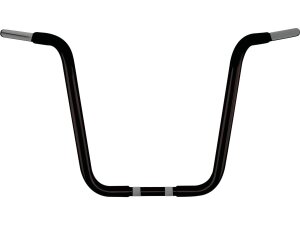 16 Chubby Classic Ape Hanger Handlebar Non-Dimpled 3-Hole Black Powder Coated 1 1/4" Throttle By Wire Throttle Cables