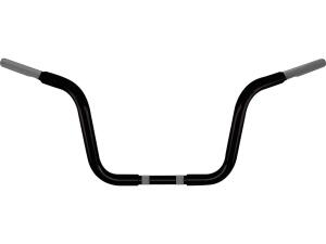 10 Chubby Classic Ape Hanger Handlebar Non-Dimpled 3-Hole Black Powder Coated 1 1/4" Throttle By Wire Throttle Cables