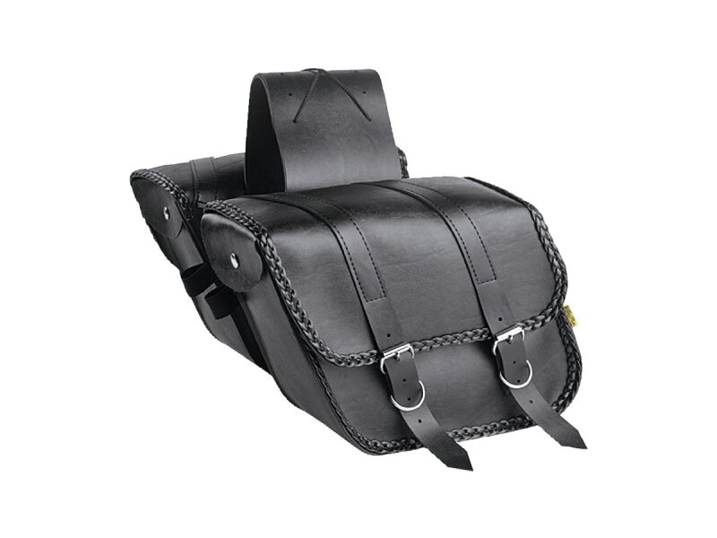 Braided Slant Throw Over Saddlebags Compact, 12" x 9 1⁄2" x 5 1/2" Black