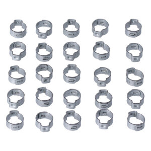 Crimp hose clamp, 17/32" (13.5mm) ID. Zinc | Lieferumfang: Nur ein Teil des abgebildeten Artikels.