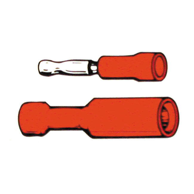 Connectors, bullet PVC, crimp. Red male 1.56" | Lieferumfang: Nur ein Teil des abgebildeten Artikels.