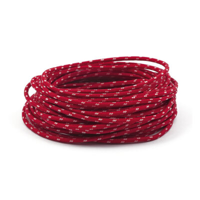 Classic cloth covered wiring, 25ft. roll. Red/white | Lieferumfang: Nur ein Teil des abgebildeten Artikels.