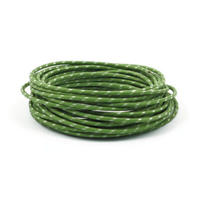 Classic cloth covered wiring, 25ft. roll. Green/white | Lieferumfang: Nur ein Teil des abgebildeten Artikels.