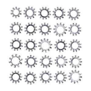 Chrome external lockwasher, #10 - 25 pack | Lieferumfang: Nur ein Teil des abgebildeten Artikels.