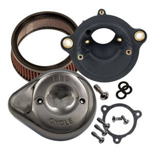 S&S, Stealth Air Cleaner Kit with Lava Chrome Teardrop