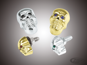 GZP Skull krommet Large chrome green eye