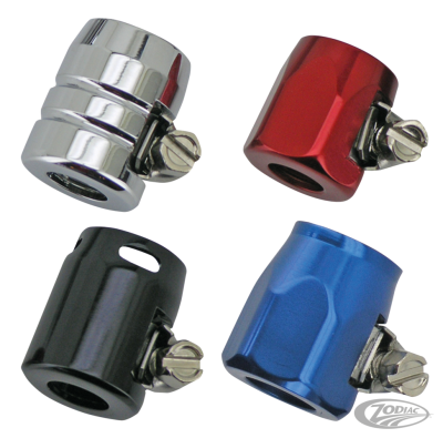 GZP 6Pck Hex hose end 1/4"+5/16"ID Blue (DE)