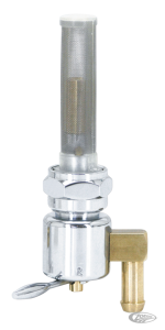 GZP Chrome petcock 22mm bung outlet down