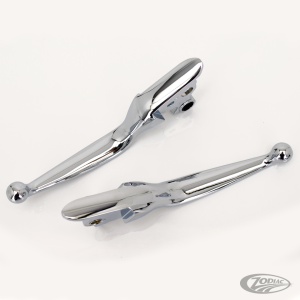 GZP Chr FLH/T08-16 levers, cable clutch
