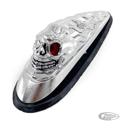 GZP Fender ornam. chrome Skull red eye (DE)