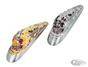 GZP Fender ornam. chrome Skull red eye (DE)