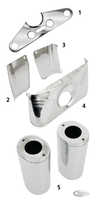 GZP Fork panel R/H rear chrome. #46283-4 (DE)