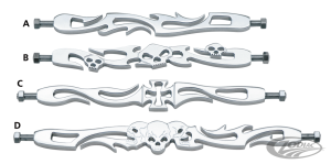 GZP Shift rod Skull LCR Billet Alu Chr 9