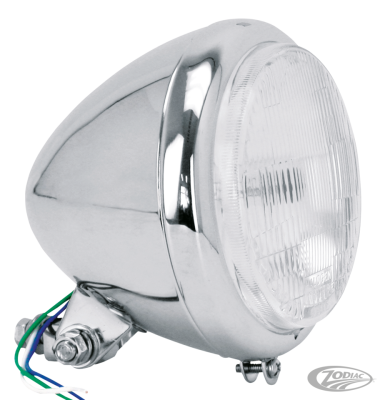 GZP Chrome 6.25" H4 Headlight 5.75" unit (DE)