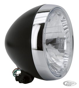 GZP Black 7" headlight w/chrome bezel EU