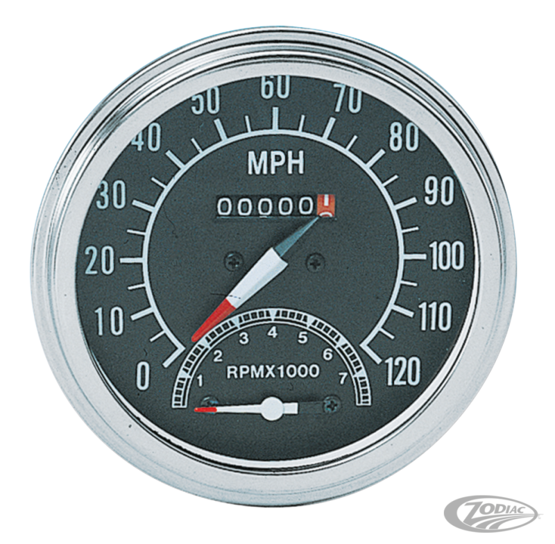 GZP Speedo/Tacho combo MPH, black face, (DE)