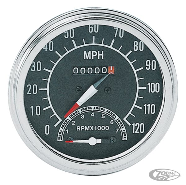GZP Speedo/Tacho combo MPH, black face, (DE)