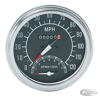 GZP Speedo/Tacho combo MPH, black face, (DE)