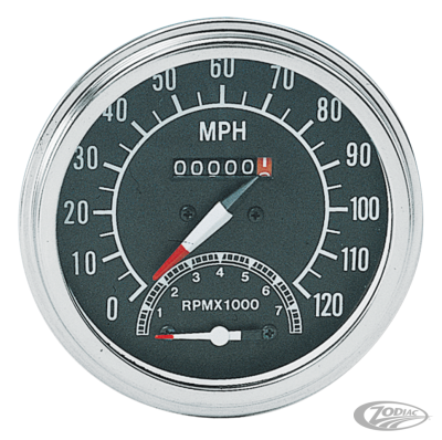 GZP Speedo/Tacho combo KPH, black face, (DE)
