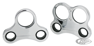 GZP Chr billet Dual gauge f/T-bar 2 hole (DE)