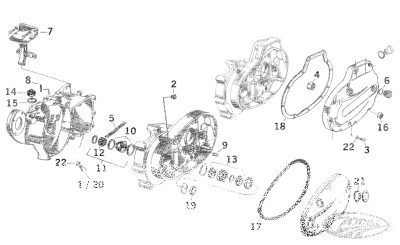 5pck Washer R/H crank bearing XL 54-76 (DE)