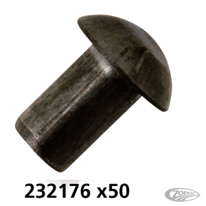 50pck Black Round Head Rivet 3/16"x1/4"