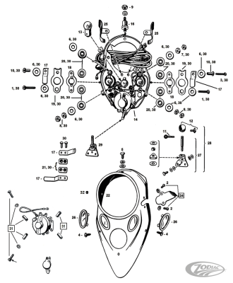 COLONY Panel switch knob kit, parkerized (DE)