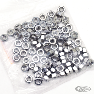 100pck Chrome hex nut 1/4-20 UNC (DE)