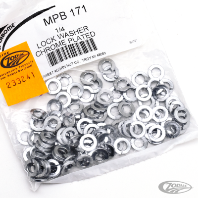 100pck Chrome lockwasher 1/4 (DE)