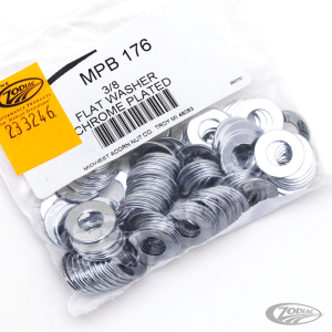 100pck Chrome flat washer 3/8 (DE)