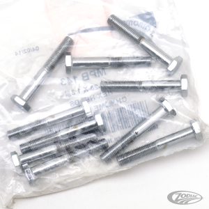 10pck Chrome hex screws 1/4-28x1-3/4 (DE)
