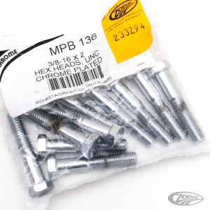 10pck Chrome hex head screws 3/8-16x2 (DE)