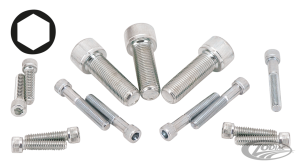 10pck Chrome allen screws 8-32x1/2" (DE)