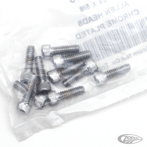 10pck Chrome allen screws 10-24x5/8" (DE)