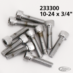 10pck Chrome allen screws 10-24x3/4 (DE)
